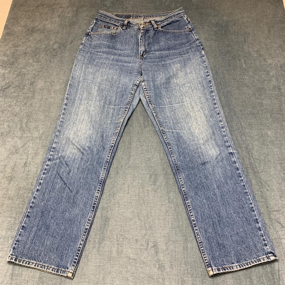 Blu Jeans Womens 29x31 Blue Denim High Rise Streetwear Travel Cozy Straight Leg